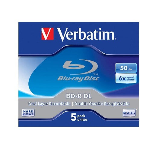 VERBATIM BD-R Jewel white/blue 50GB 43748 6x DL Scratchguard+ 5 Pcs