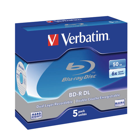 VERBATIM BD-R Jewel white/blue 50GB 43748 6x DL Scratchguard+ 5 Pcs