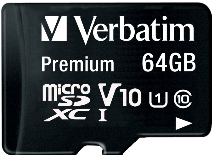 VERBATIM Micro SDXC Card 64GB 44084 with Adapter Class 10. UHS 1