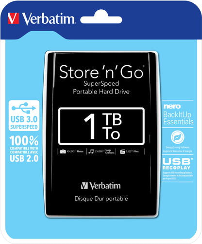 VERBATIM HDD Store n Go 1TB 53023 USB 3.0 2.5 Zoll black