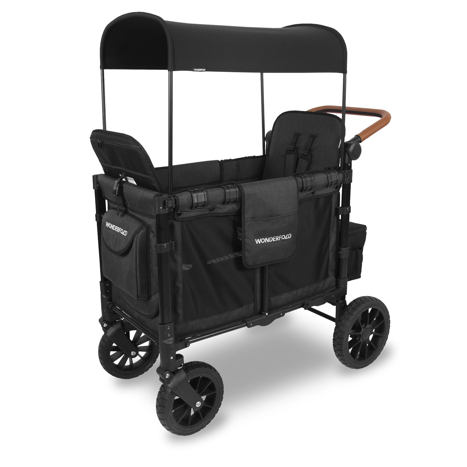 Wonderfold | Kinderwagen | Luxe double Stroller Wagon | Volcano Black