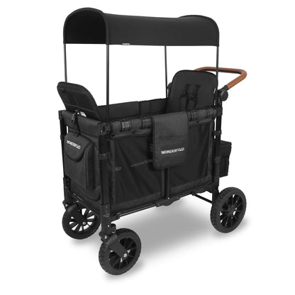Wonderfold | Kinderwagen | Luxe double Stroller Wagon | Volcano Black
