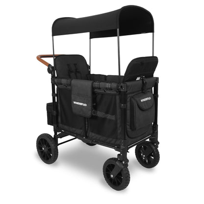Wonderfold | Kinderwagen | Luxe double Stroller Wagon | Volcano Black
