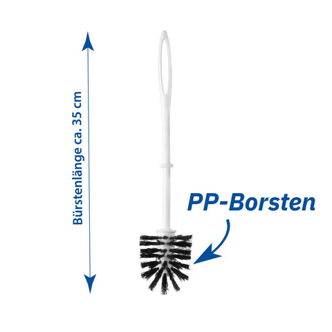 Toalettsborste vit, med svart borsthjärna, 1 styck