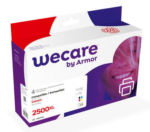 WECARE Multipack XL rebuilt BKCMY PGI-2500XLPACKWE z.CanonMAXIFY MB5050 76/3x25ml