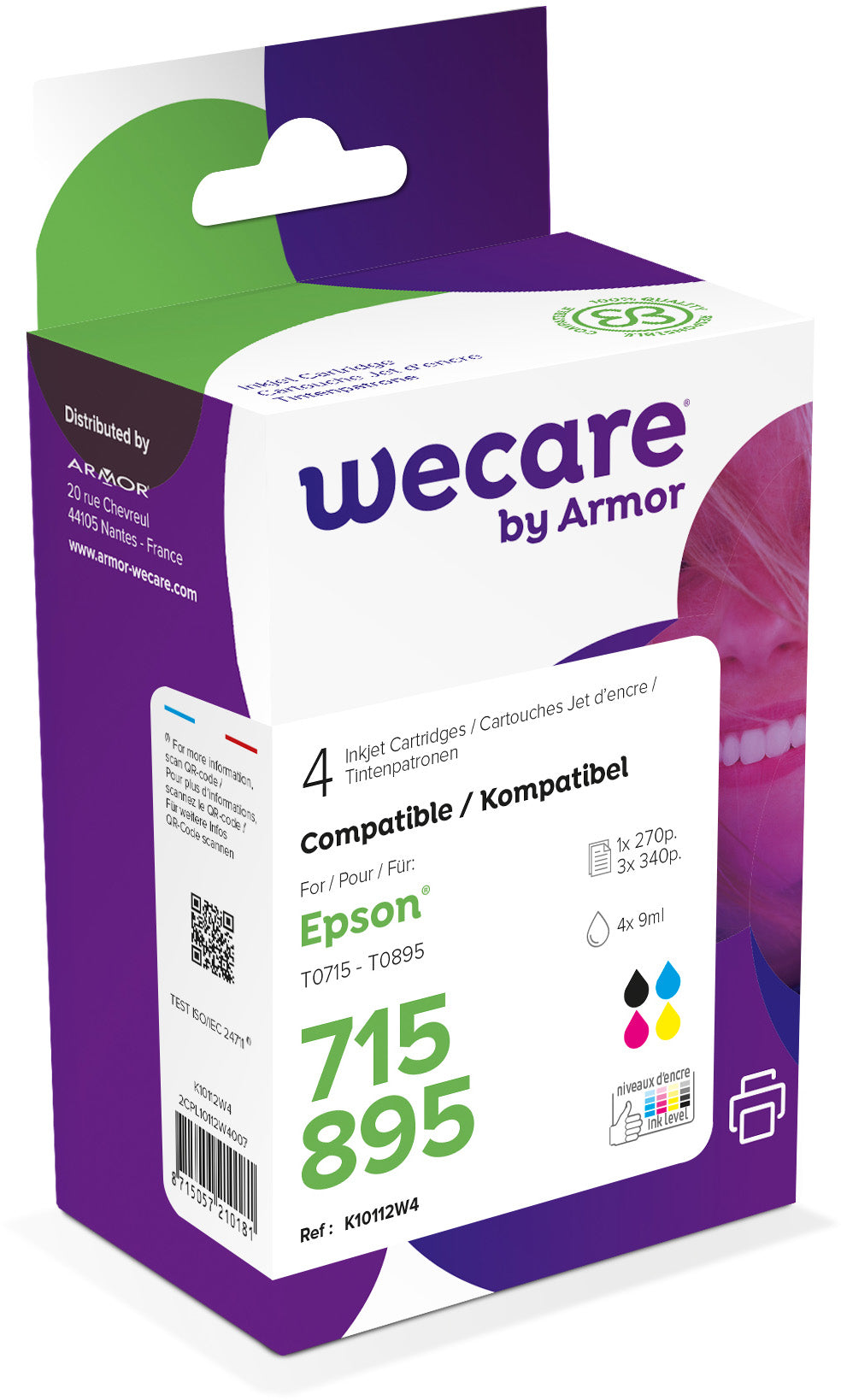 WECARE Multipack rebuilt CMYBK T071540WE z.Epson Stylus DX4000 4x9ml