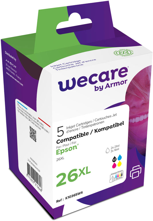 WECARE Multipack new built CMYBK T261640WE z.Epson XP700/800 2x 21/3x14ml