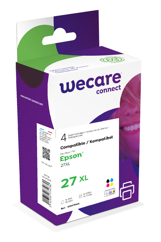 WECARE Multipack XL rebuilt CMYBK T271540WE z.Epson WF 3620/7620 30/3x11ml