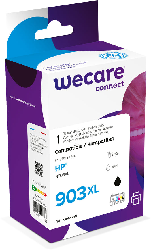 WECARE Tinte 903XL rebuilt schwarz T6M15AEWE z.HP OfficeJet 6950 30ml