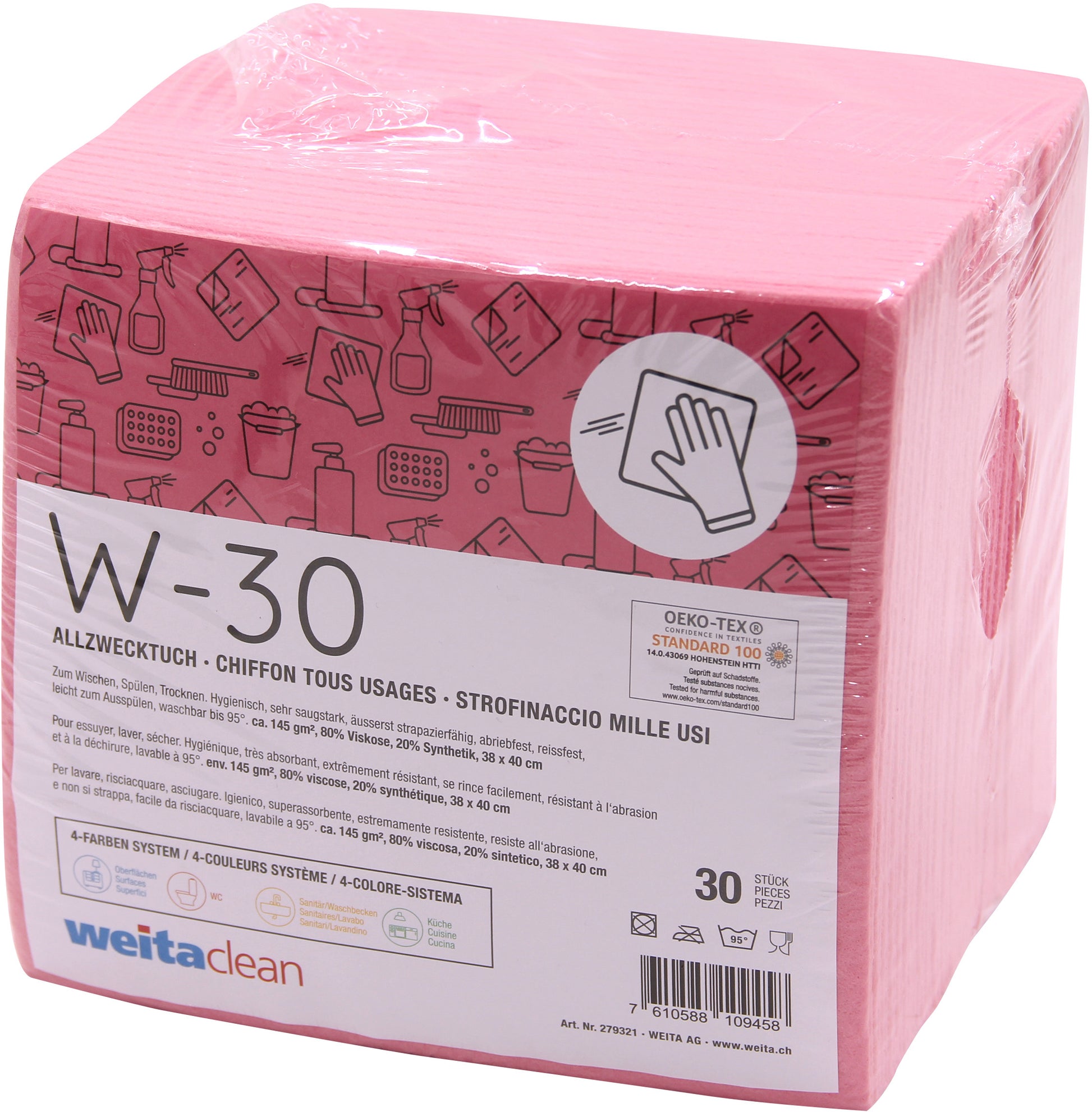 WEITACLEAN Allzwecktücher Olivia 38x40cm 279021 rose 10 Stück