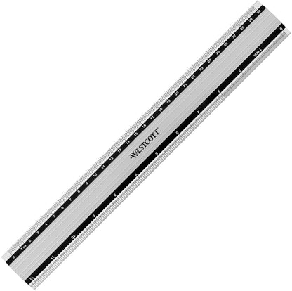 WESTCOTT Aluminium Lineal 30cm E-1019100 cm/inch Scala