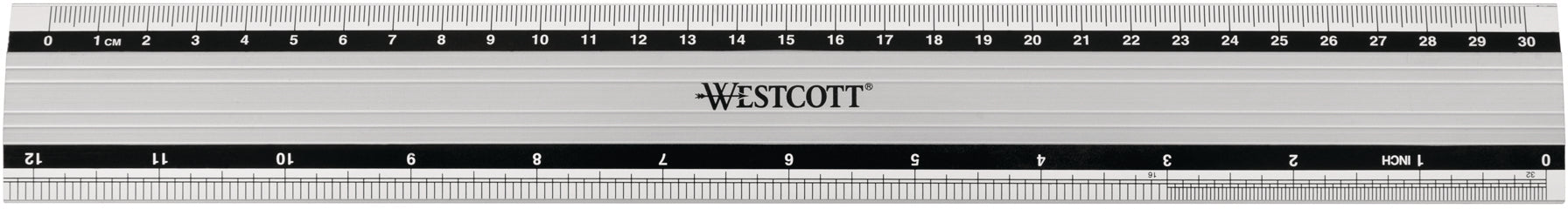 WESTCOTT Aluminium Lineal 30cm E-1019100 cm/inch Scala