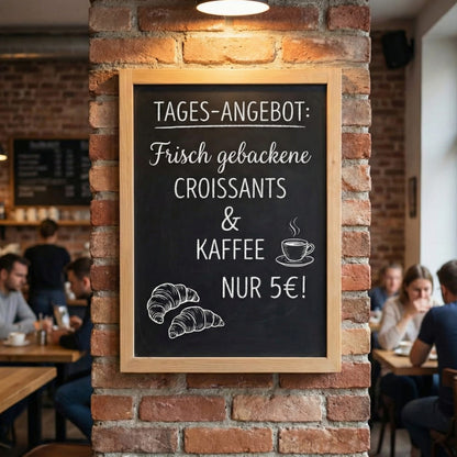 Wandkreidetafel Magnetisch 79x109cm, Holzrahmen Natur - B-Ware / Abverkauf