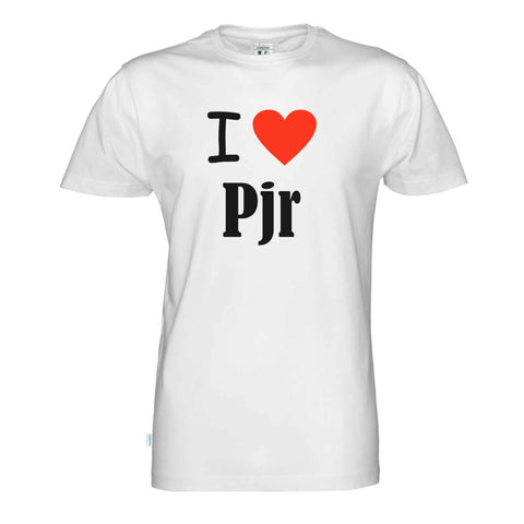 Weiße T-Shirts mit 'I Love Pansher' Aufdruck