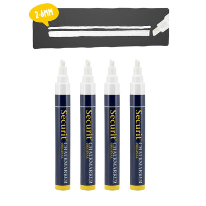 Securit® Kreidemarker, 2-6mm, 4er-Set, Weiss