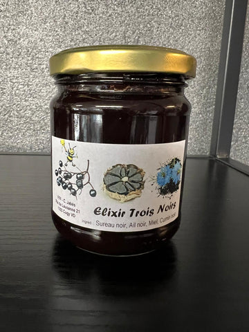 Fool Flavour Factory - Elixir Trois Noirs - Premium Black Garlic, Elderberry, and Black Cumin Honey, 200g