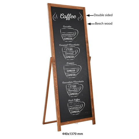 Holz Kundenstopper "FloorStand" mit Kreidetafel