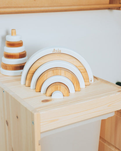 natural wood stacker 