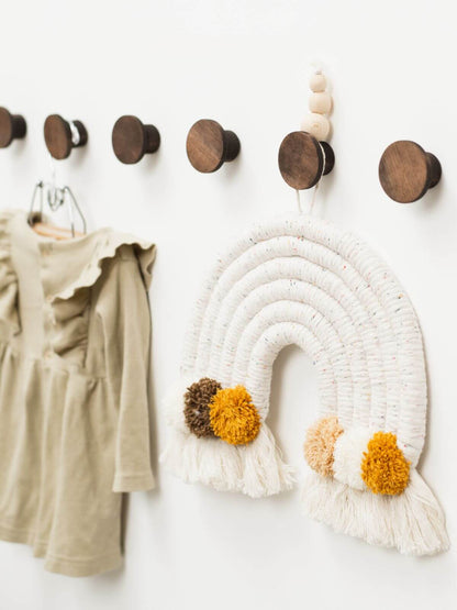 wooden circle wall hooks