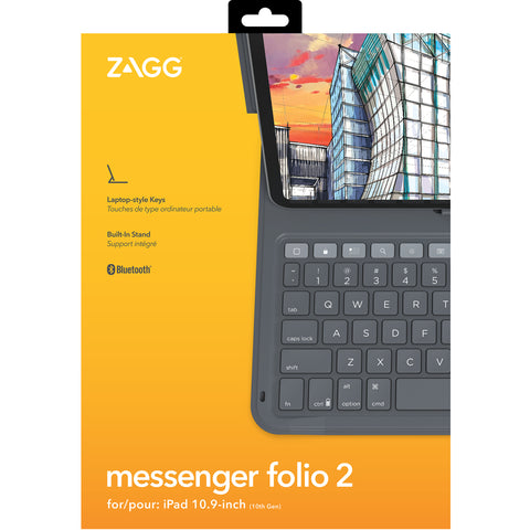 ZAGG Messenger Folio 2 for iPad 103010823 10.9 (10th Gen) Charcoal, CH