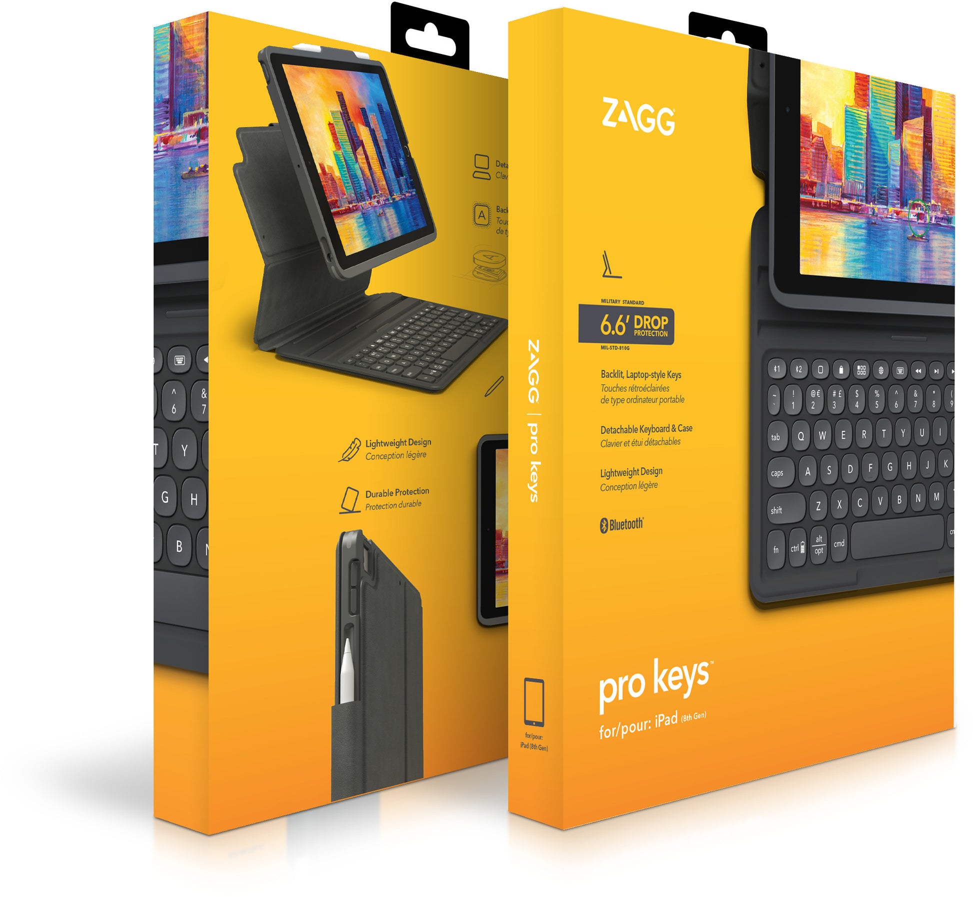 ZAGG Keyboard Pro Keys for iPad 103407139 10.2 (2020) ,Black/Gray,CH