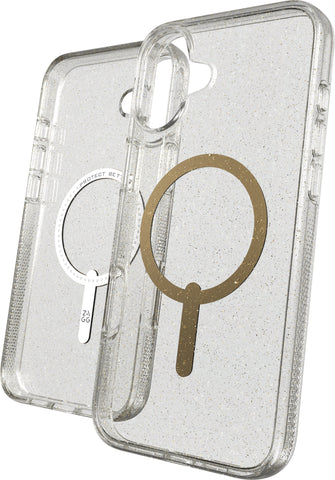 ZAGG Milan Cases Snap Apple 702315127 iPhone 16 Plus,Gold Glitter