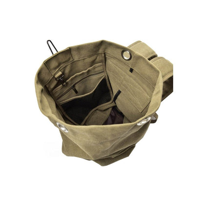 XXL Canvas Rucksack im Militärstil – 45L, Hüftgurt & Mehrere Taschen