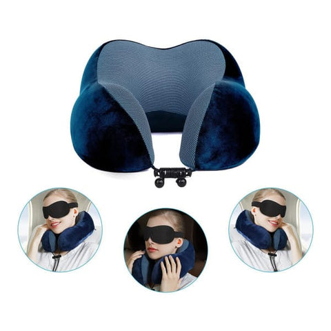 Reisekissen Komfort Set – Nackenkissen, Schlafmaske & Ohrstöpsel