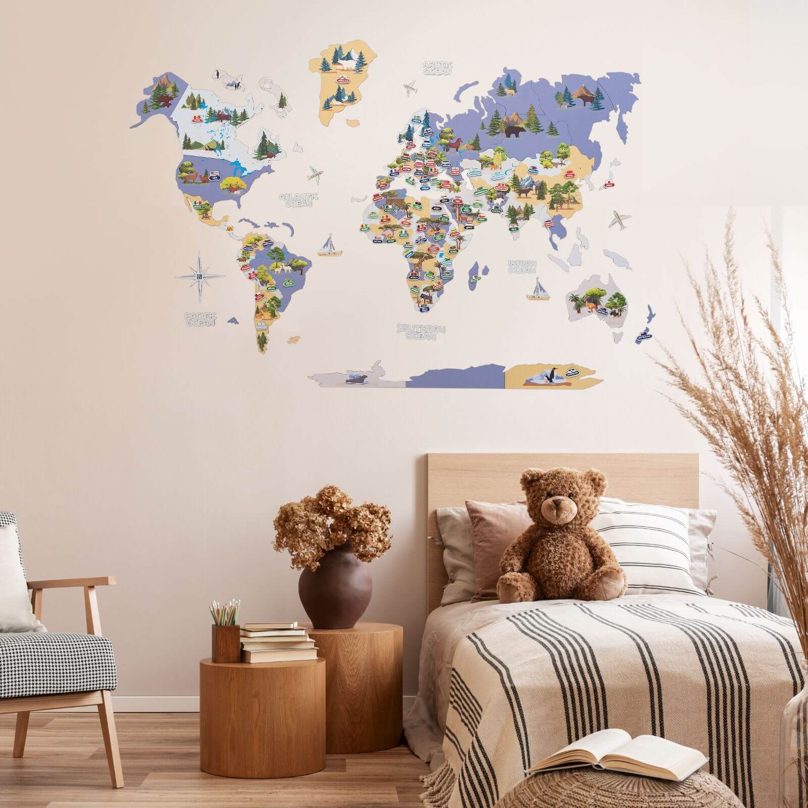 animal world map baby nursery