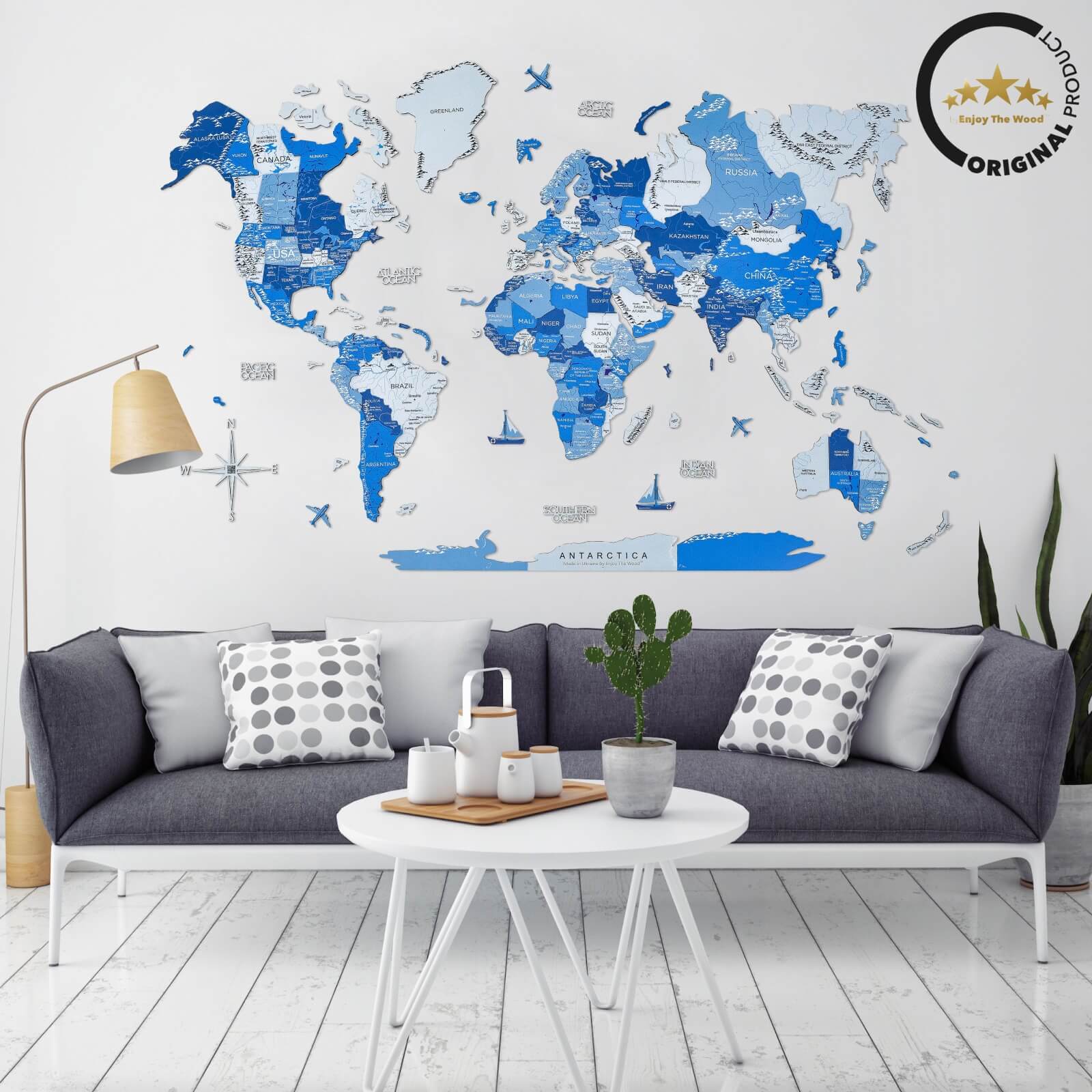 azur map wooden 3d