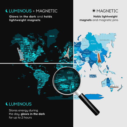 large magnetic world map