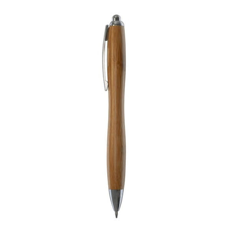 Body Shape Bambus Kugelschreiber – verchromter Clip, Parker-Mine, 14 cm