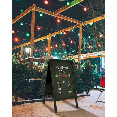Securit® Holz Kundenstopper 125x69cm, Schwarz, Outdoor