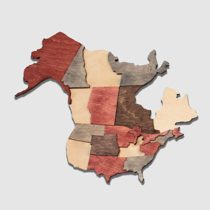 3D wooden world map