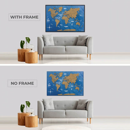 cork world map with countries