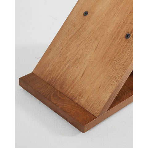 Faltbarer Holz Prospektständer, 5x A4, Buche dunkel
