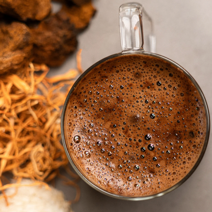 Hallo – Café Mushroom Elixier | Leicht Koffeiniert • 2200mg Pilzextrakte • Vegan • 🇩🇪 Hergestellt in Frankreich