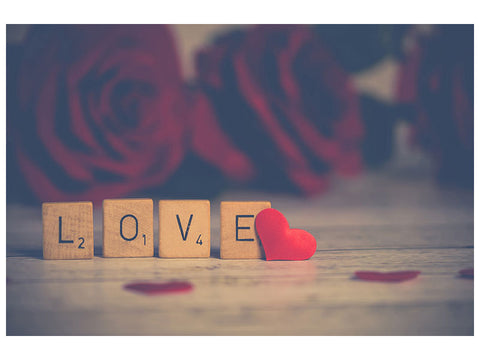 Leinwandbild Liebe in Buchstaben