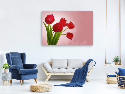 Leinwandbild Roter Tulpenstrauss