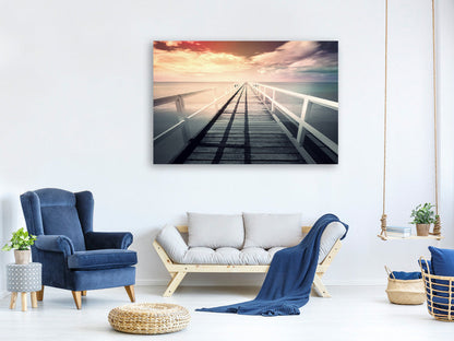 Leinwandbild Romantischer Holzsteg