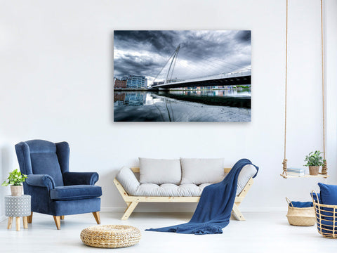 Leinwandbild Samuel Beckett Bridge mit Wolken