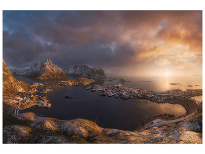 Leinwandbild Sunrise Over Reine