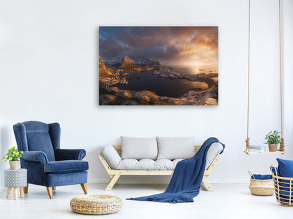 Leinwandbild Sunrise Over Reine