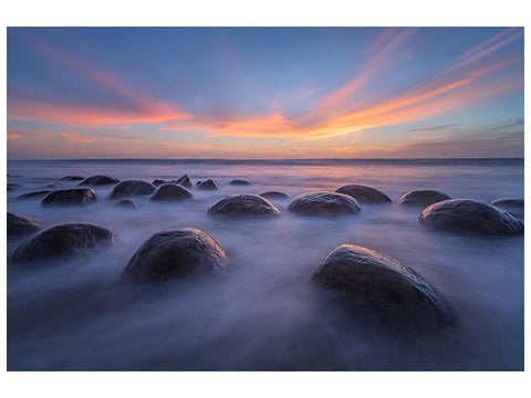 Leinwandbild Sunset At Bowling Ball Beach