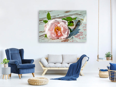 Leinwandbild Wildrose in rosa