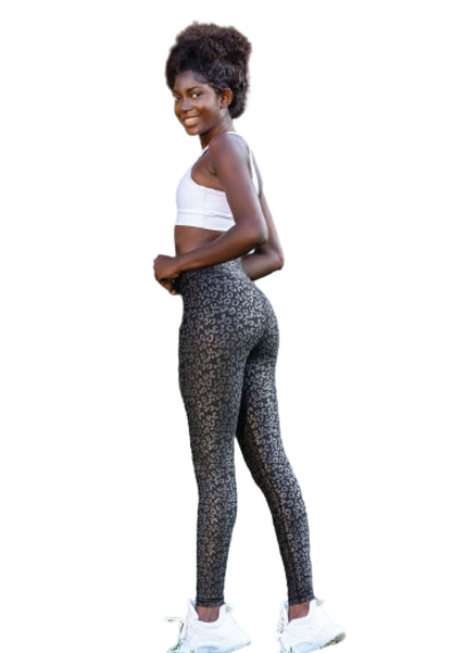 1150 Leather Look Leggings in Schwarz & Silber