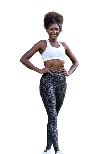 1150 Leather Look Leggings in Schwarz & Silber