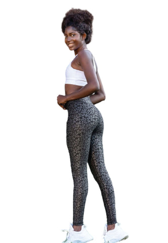 1150 Leather Look Leggings in Schwarz & Silber