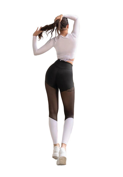 1004 Extra High Waist Leggings in Schwarz & Weiss
