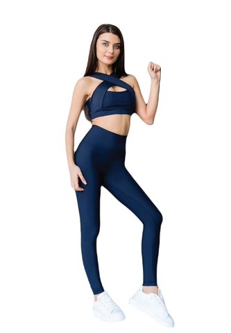 296 Leggings Extra Taille Haute en Bleu Marine